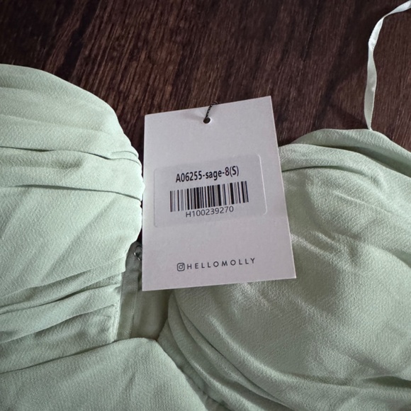 Hello Molly Sultry Vibes Strapless Mini Dress Sage - NWT - Picture 4 of 5